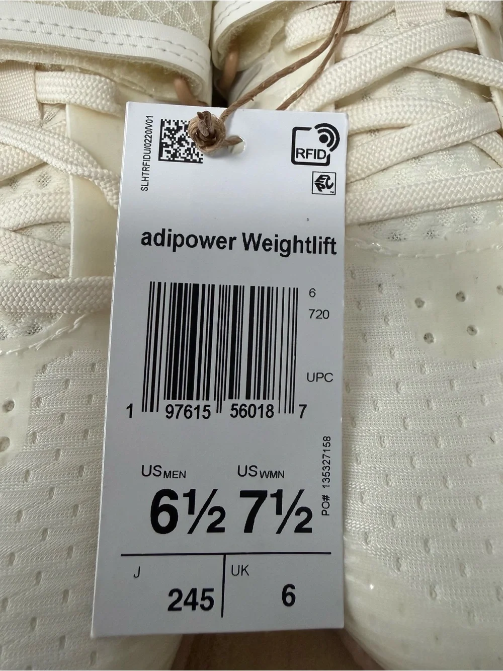 Adidas Adipower Weightlifting Shoes Off-White Sandstone IH8235 Mens Size 6.5
